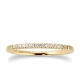 Goldsmiths 9ct Yellow Gold 0.12cttw Thin Stacker Eternity Ring