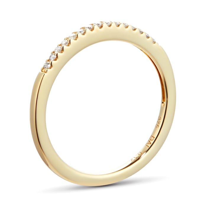 Goldsmiths 9ct Yellow Gold 0.12cttw Thin Stacker Eternity Ring