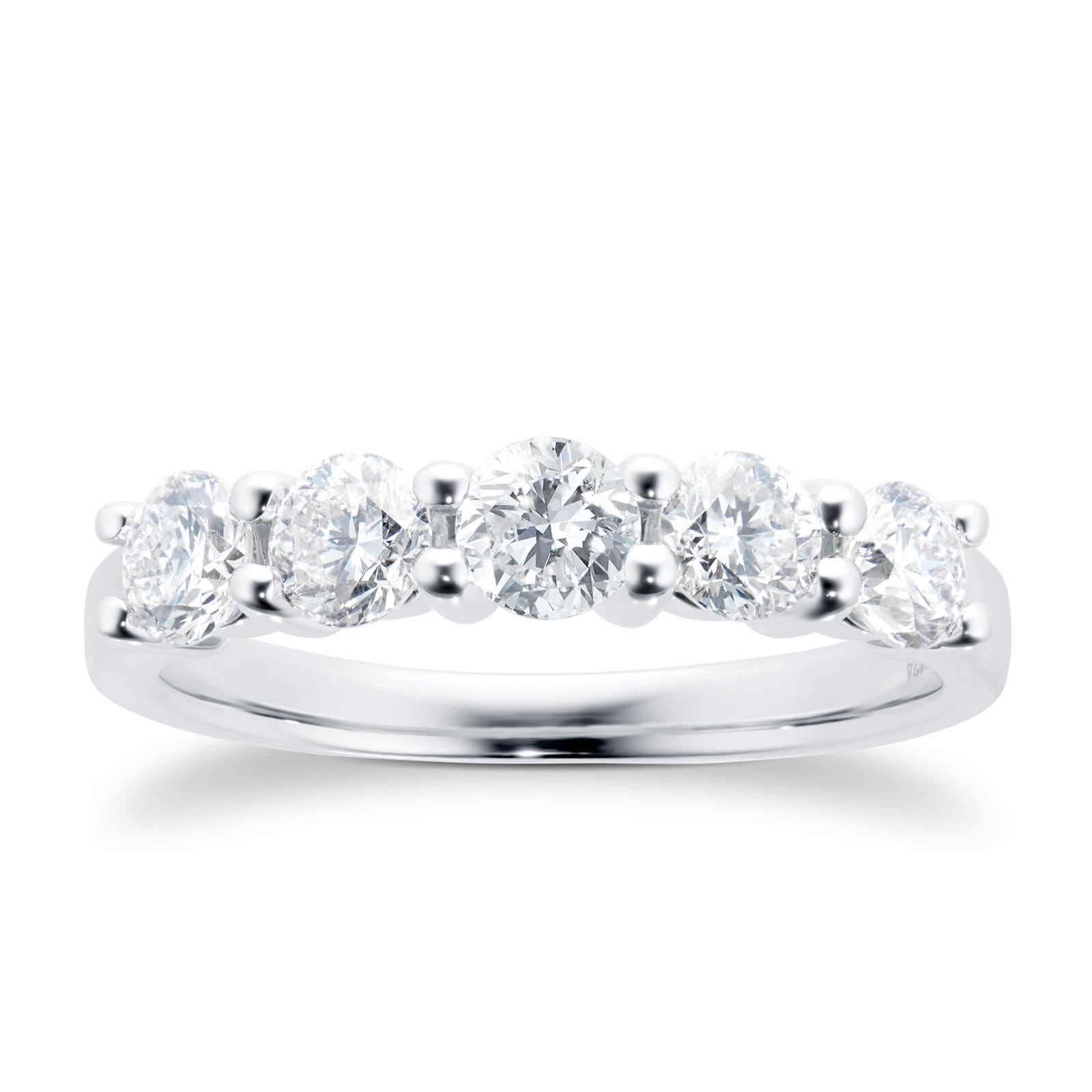 Platinum 1.00ct Brilliant Cut Goldsmiths Brightest Diamond Claw Set Ring - Ring Size Q