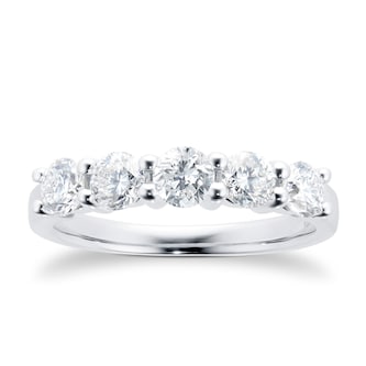 Goldsmiths Platinum 1.00cttw Brilliant Cut Claw Set Diamond Eternity Ring