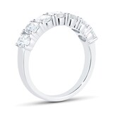 Goldsmiths Platinum 1.50ct 7 Stone Oval Claw Set Eternity Ring - Ring Size O