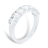 Goldsmiths Platinum 1.50ct 7 Stone Oval Claw Set Eternity Ring - Ring Size O