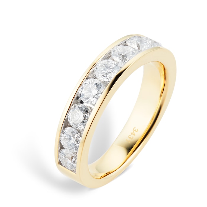 Goldsmiths 18ct Yellow Gold 1.50ct Brilliant Cut Goldsmiths Brightest Diamond Eternity Ring