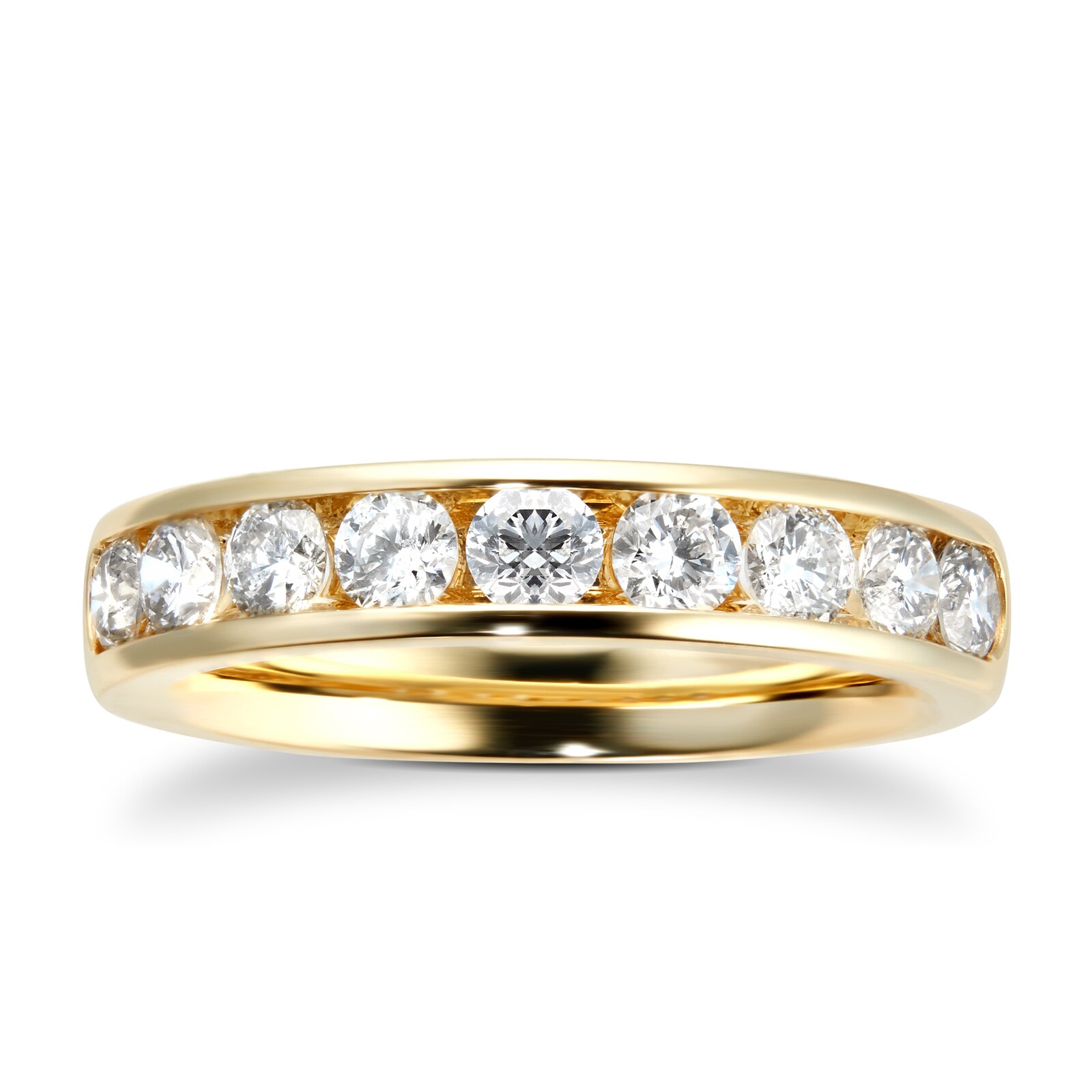 18ct Yellow Gold 1.00cttw Diamond Channel Set Eternity Ring - Ring Size J