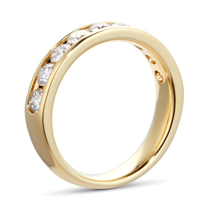 Goldsmiths 18ct Yellow Gold 1.00cttw Diamond Channel Set Eternity Ring