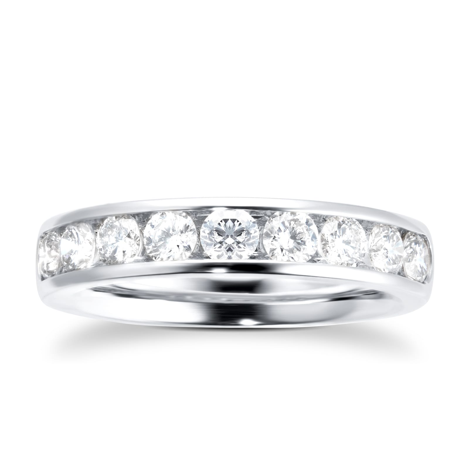 Platinum 0.75cttw Diamond Channel Set Eternity Ring - Ring Size L
