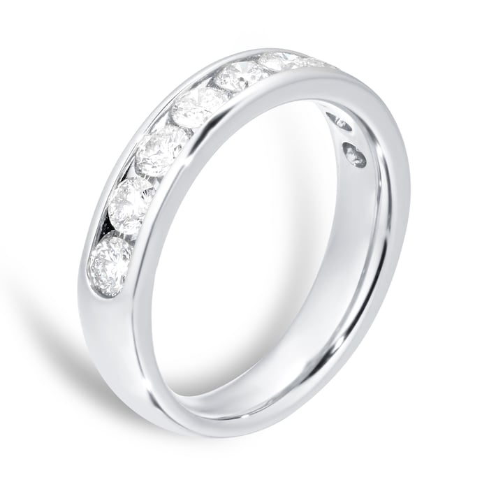 Goldsmiths Platinum 0.75cttw Diamond Channel Set Eternity Ring - Ring Size I