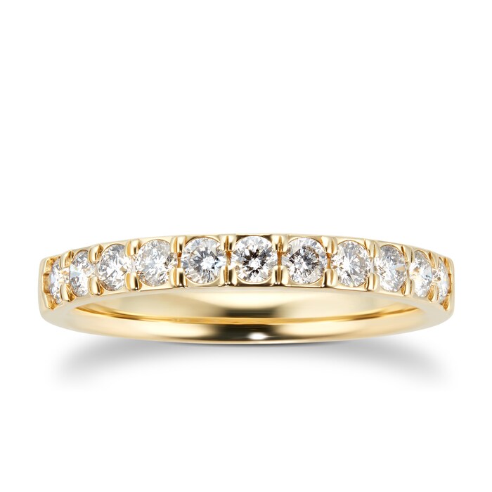 Goldsmiths 18ct Yellow Gold 0.50cttw Claw Set Eternity Ring