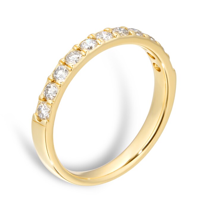 Goldsmiths 18ct Yellow Gold 0.50cttw Claw Set Eternity Ring