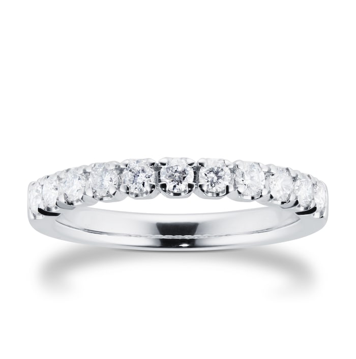 Goldsmiths 18ct White Gold 0.50cttw Claw Set Eternity Ring