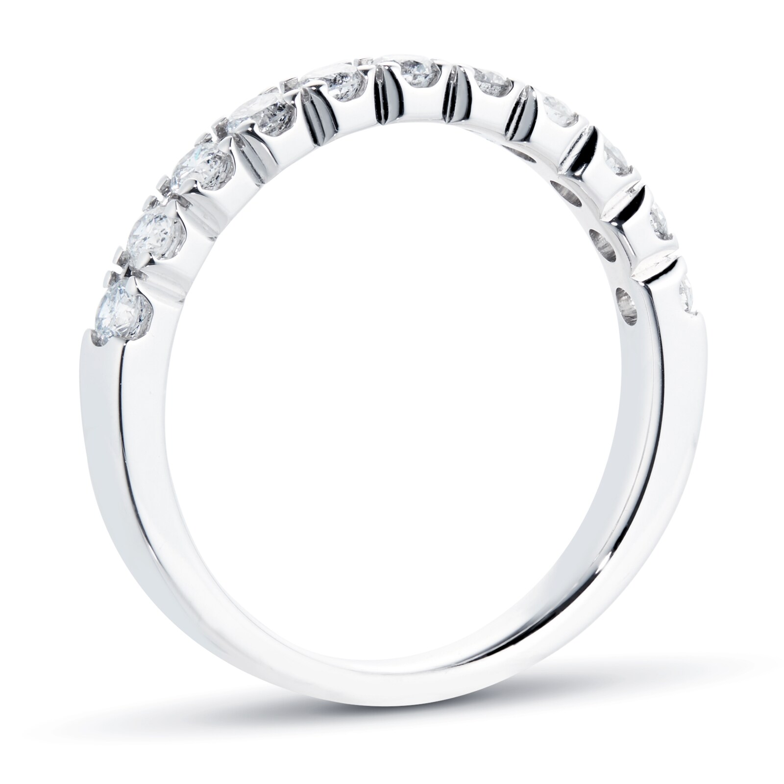 Goldsmiths 18ct White Gold 0.50cttw Claw Set Eternity Ring - Ring Size M Goldsmiths 18ct White Gold 0.50cttw Claw Set Eternity Ring - Ring Size M