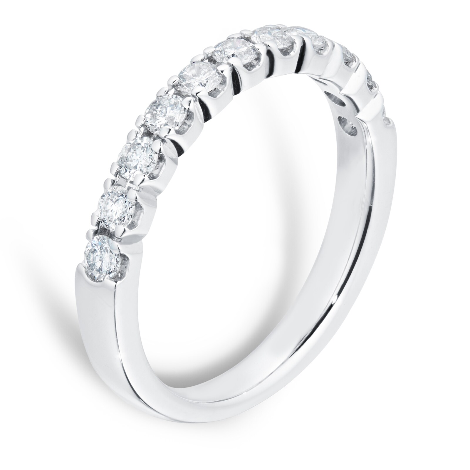 Goldsmiths 18ct White Gold 0.50cttw Claw Set Eternity Ring - Ring Size M Goldsmiths 18ct White Gold 0.50cttw Claw Set Eternity Ring - Ring Size M