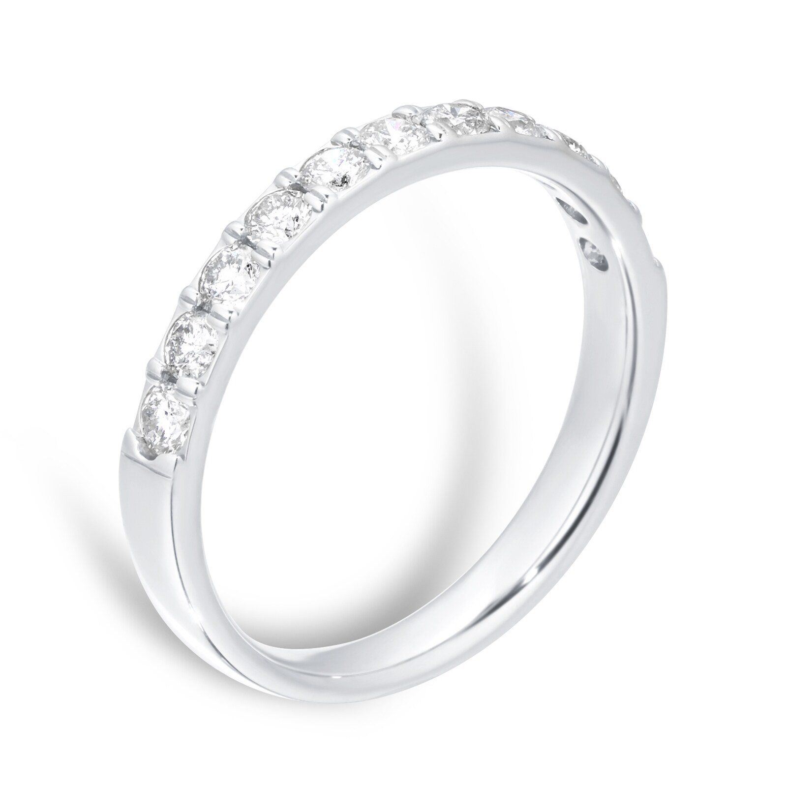 Goldsmiths 18ct White Gold 0.50cttw Claw Set Eternity Ring - Ring Size M Goldsmiths 18ct White Gold 0.50cttw Claw Set Eternity Ring - Ring Size M
