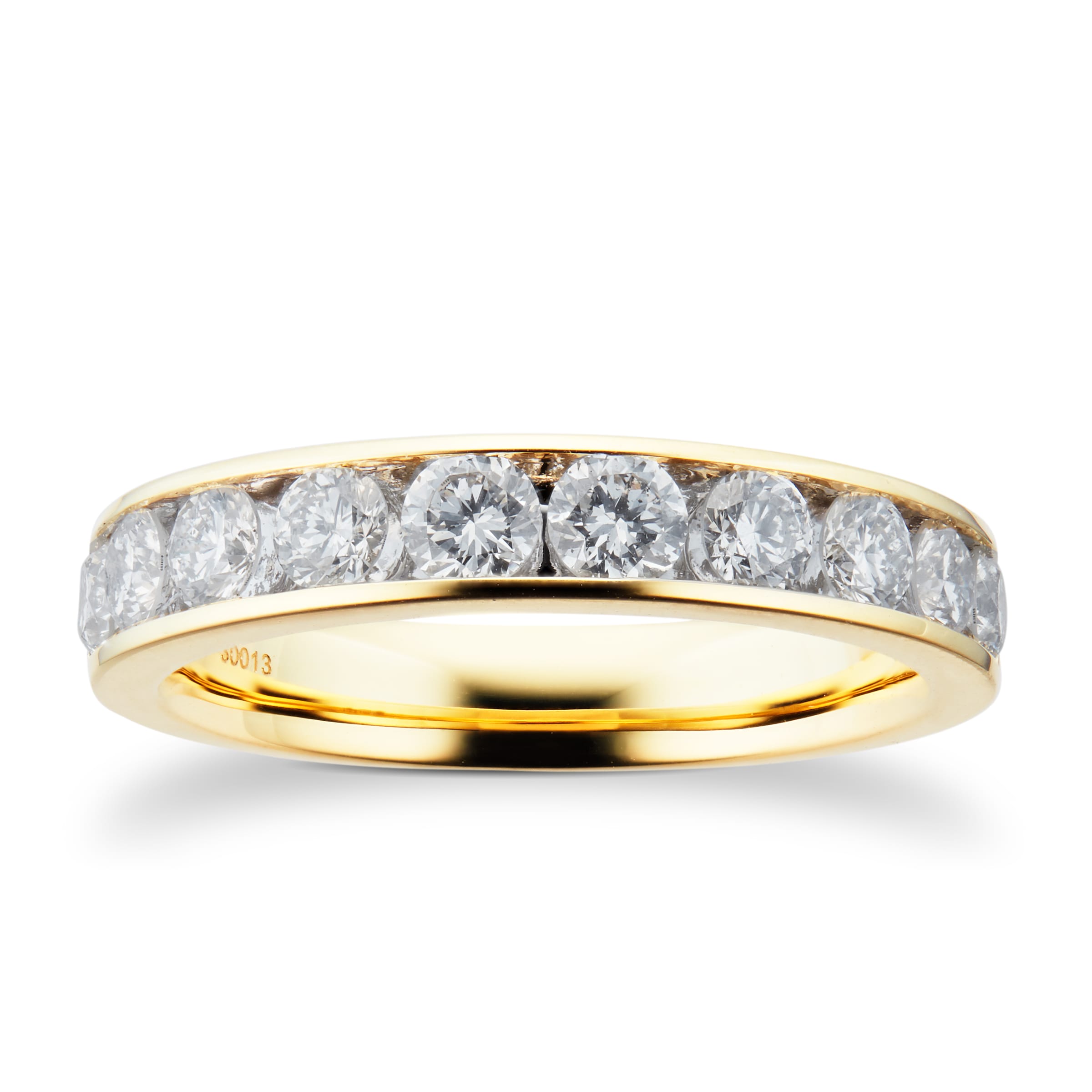 18ct Yellow Gold 1.00ct Brilliant Cut Goldsmiths Brightest Diamond Eternity Ring - Ring Size I