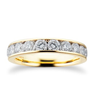 Goldsmiths 18ct Yellow Gold 1.00cttw Brilliant Cut Diamond Eternity Ring