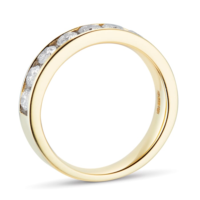 Goldsmiths 18ct Yellow Gold 1.00ct Brilliant Cut Goldsmiths Brightest Diamond Eternity Ring - Ring Size Q