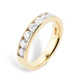 Goldsmiths 18ct Yellow Gold 1.00ct Brilliant Cut Goldsmiths Brightest Diamond Eternity Ring - Ring Size O