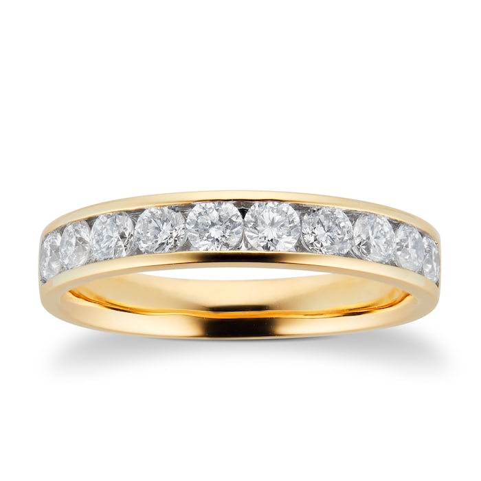 Goldsmiths 18ct Yellow Gold 0.75ct Brilliant Cut Goldsmiths Brightest Diamond Eternity Ring