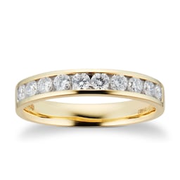 06506544130 - 18ct Yellow Gold 0.50ct Brilliant Cut Goldsmiths Brightest Diamond Eternity Ring - Ring Size M