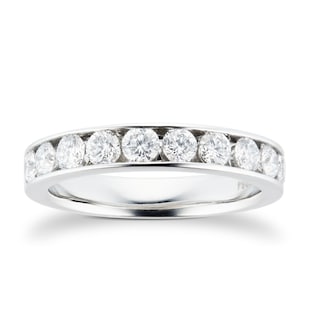 Goldsmiths Platinum 1.00ct Brilliant Cut Goldsmiths Brightest Diamond Eternity Ring
