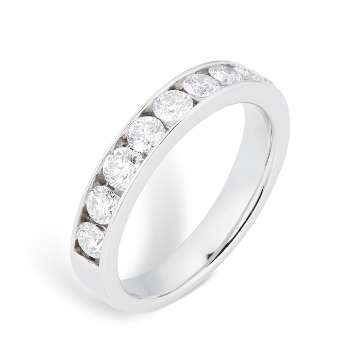 Goldsmiths Platinum 1.00ct Brilliant Cut Goldsmiths Brightest Diamond Eternity Ring - Ring Size I