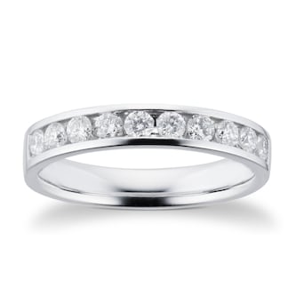 Goldsmiths Platinum 0.50cttw Brilliant Cut Diamond Channel Set Eternity Ring