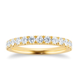 Goldsmiths 18ct Yellow Gold 0.50cttw Brilliant Cut Claw Set Diamond Eternity Ring