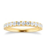 Goldsmiths 18ct Yellow Gold 0.50ct Goldsmiths Brightest Diamond Claw Set Eternity Ring