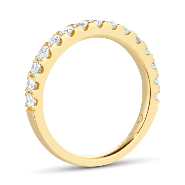 Goldsmiths 18ct Yellow Gold 0.50ct Goldsmiths Brightest Diamond Claw Set Eternity Ring