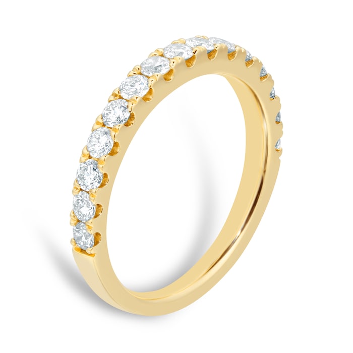 Goldsmiths 18ct Yellow Gold 0.50ct Goldsmiths Brightest Diamond Claw Set Eternity Ring