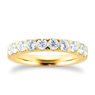 Goldsmiths 18ct Yellow Gold 1.00cttw Brilliant Cut Claw Set Diamond Eternity Ring
