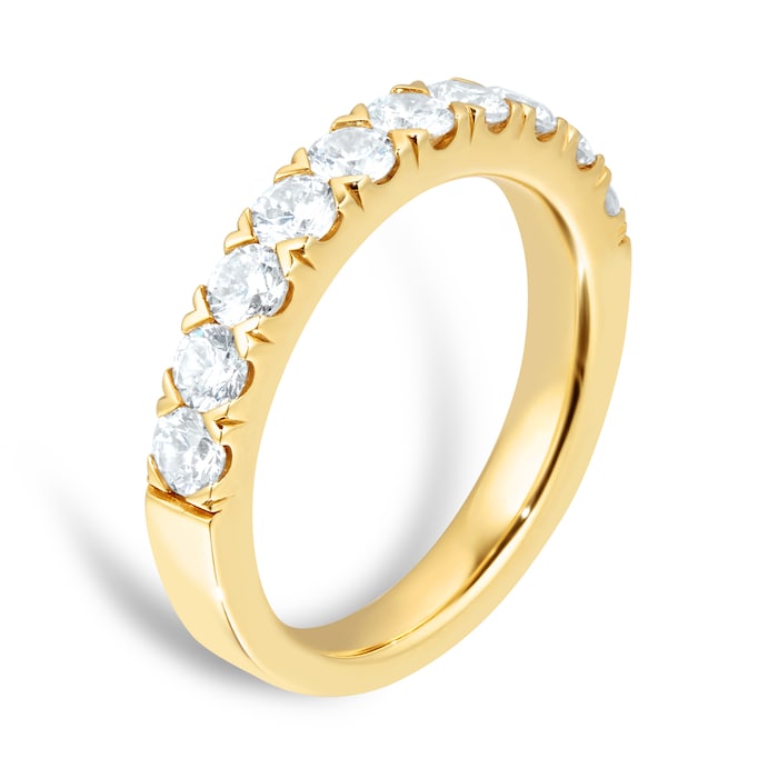 Goldsmiths 18ct Yellow Gold 1.00ct Goldsmiths Brightest Diamond Claw Set Eternity Ring