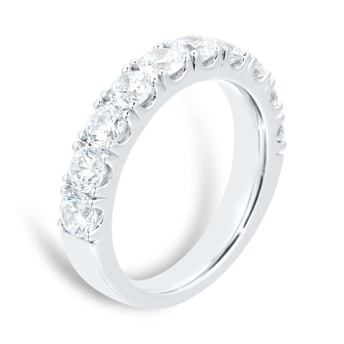 Goldsmiths Platinum 1.50ct Goldsmiths Brightest Diamond Claw Set Eternity Ring