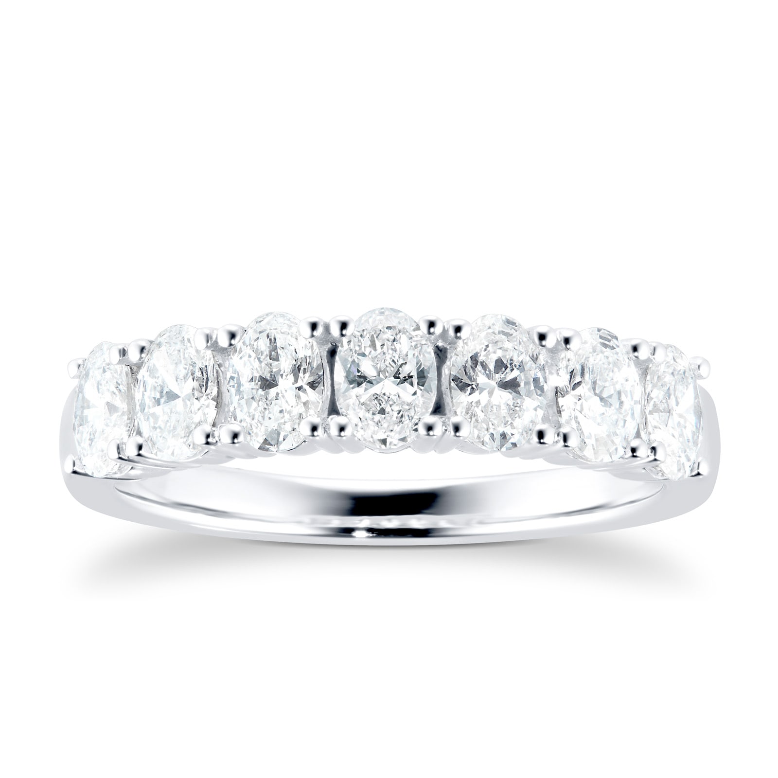 Platinum 1.00ct Diamond Oval Cut Half Eternity Ring image