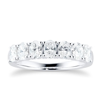 Mappin 
Webb Platinum 1.00ct Diamond Oval Cut Half Eternity Ring