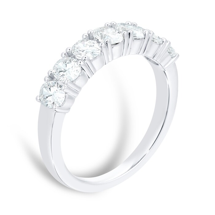 Mappin & Webb Platinum 1.00ct Diamond Oval Cut Half Eternity Ring - Ring Size M