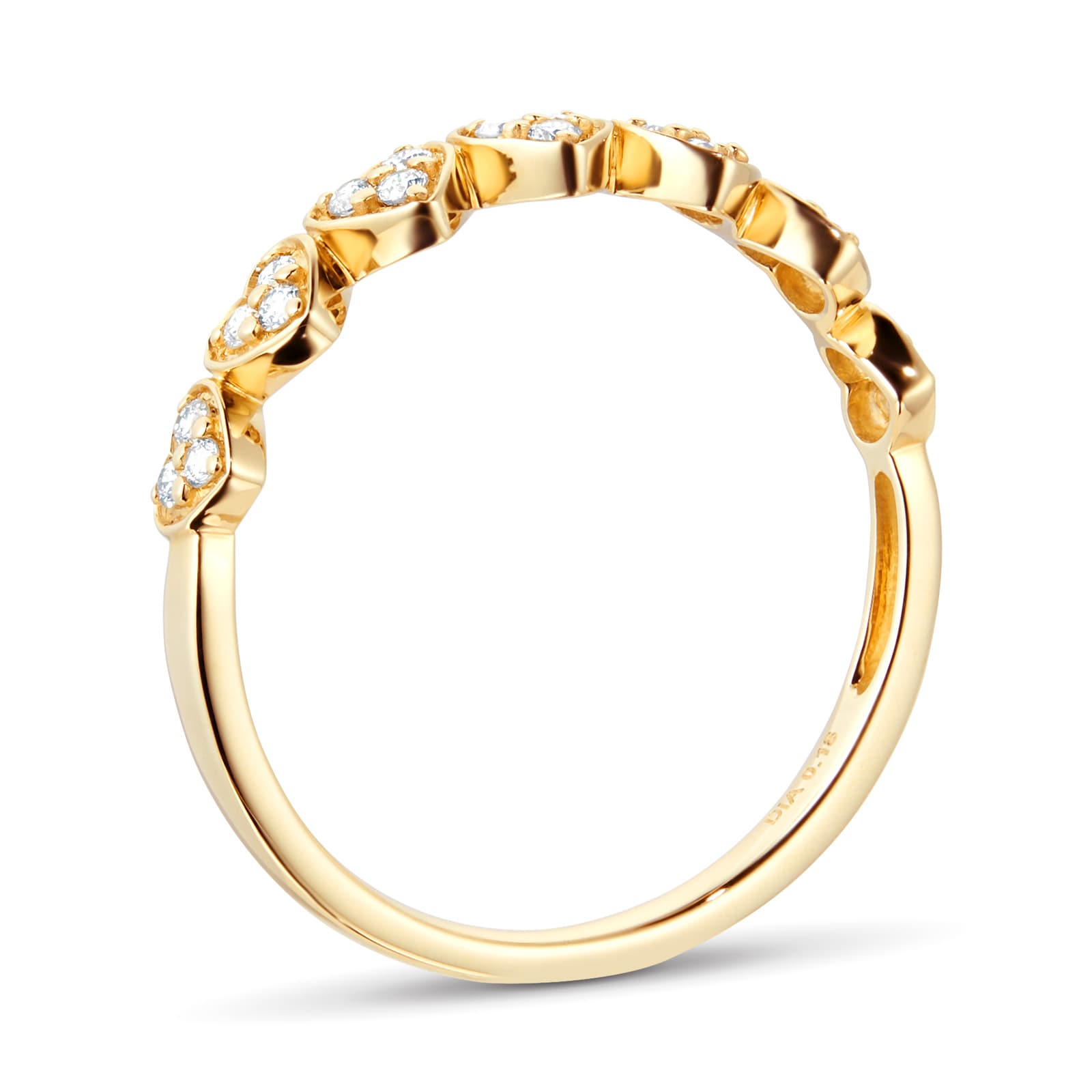 Goldsmiths 9ct Yellow Gold 0.18ct Diamond Heart Motif Eternity Ring Goldsmiths 9ct Yellow Gold 0.18ct Diamond Heart Motif Eternity Ring