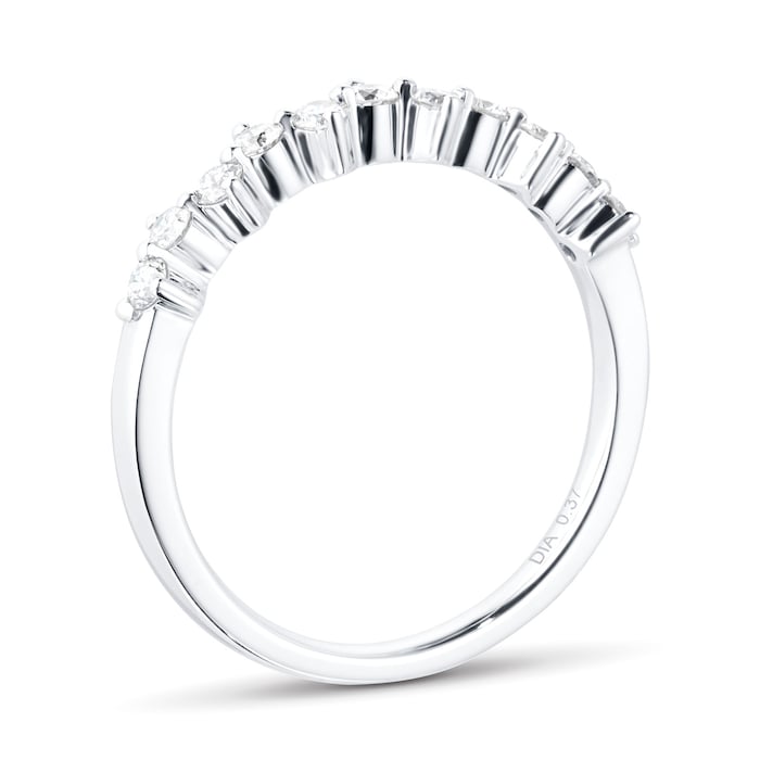 Goldsmiths 9ct White Gold 0.37ct Diamond Scatter Eternity Ring - Ring Size N