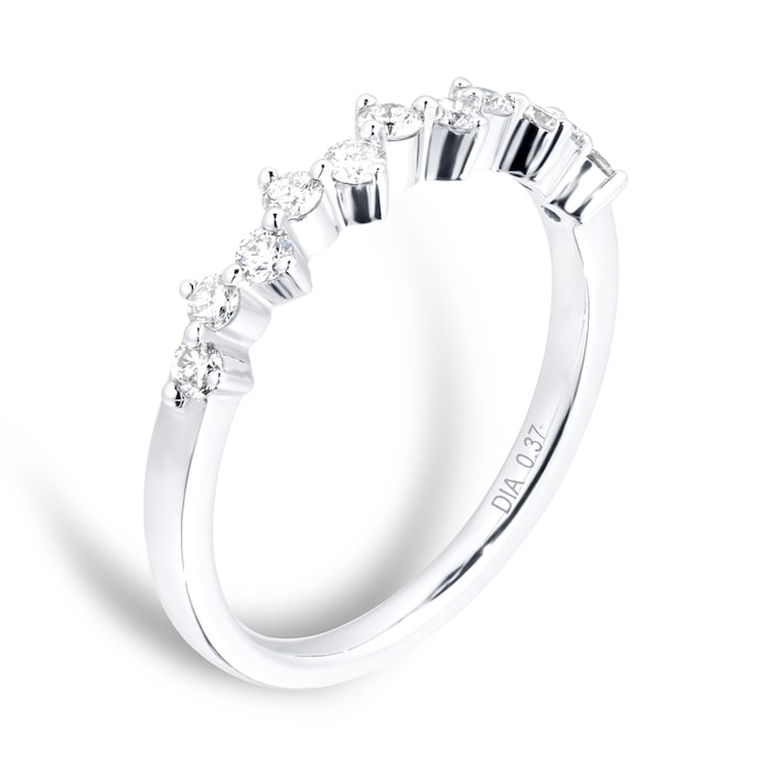 Goldsmiths 9ct White Gold 0.37ct Diamond Scatter Eternity Ring - Ring Size N