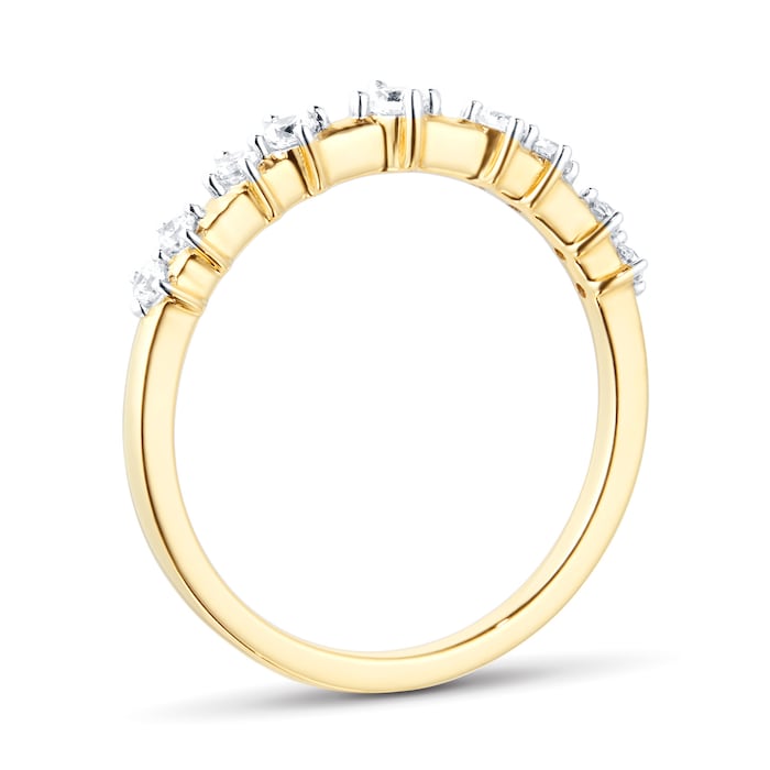 Goldsmiths 9ct Yellow Gold 0.20ct Diamond Scatter Eternity Ring