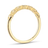 Goldsmiths 9ct Yellow Gold 0.15ct Diamond Milgrain Honeycomb Eternity Ring