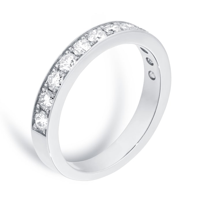 Goldsmiths 18ct White Gold 0.80ct Diamond Channel Set Eternity Ring - Ring Size K