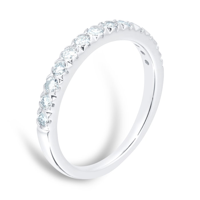 Goldsmiths 18ct White Gold 0.50ct Diamond Claw Set Eternity Ring