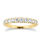 Goldsmiths 18ct Yellow Gold 0.75ct Diamond Claw Set Eternity Ring