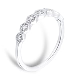 Goldsmiths 9ct White Gold 0.15ct Diamond Milgrain Honeycomb Eternity Ring