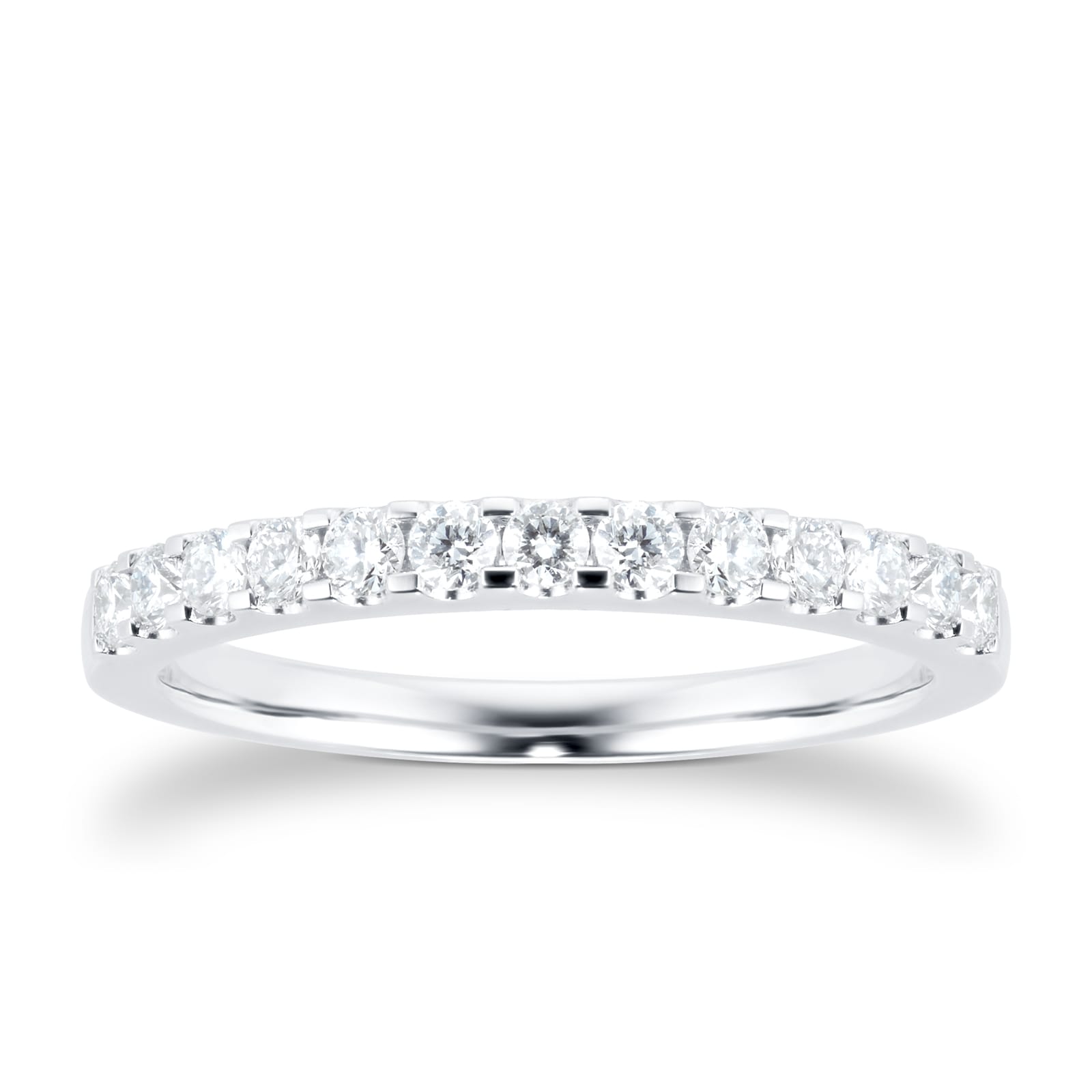 Platinum 0.35ct Goldsmiths Brightest Diamond Claw Set Eternity Ring - Ring Size J