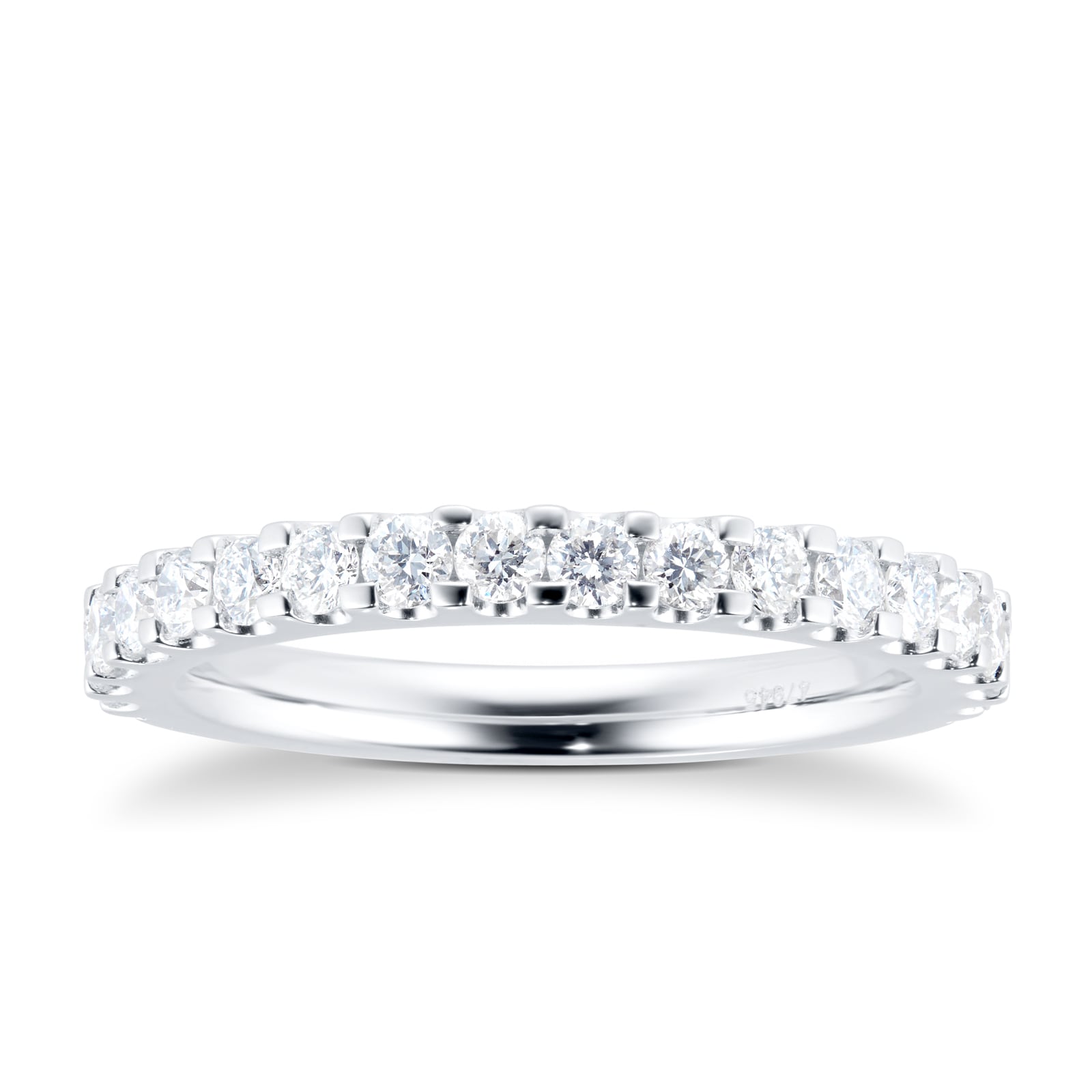 Platinum 0.75ct Goldsmiths Brightest Diamond Claw Set Eternity Ring - Ring Size I
