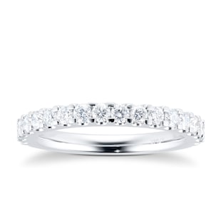 Goldsmiths Platinum 0.75cttw Brilliant Cut Claw Set Diamond Eternity Ring