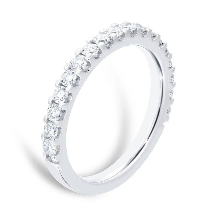 Goldsmiths Platinum 0.75ct Goldsmiths Brightest Diamond Claw Set Eternity Ring