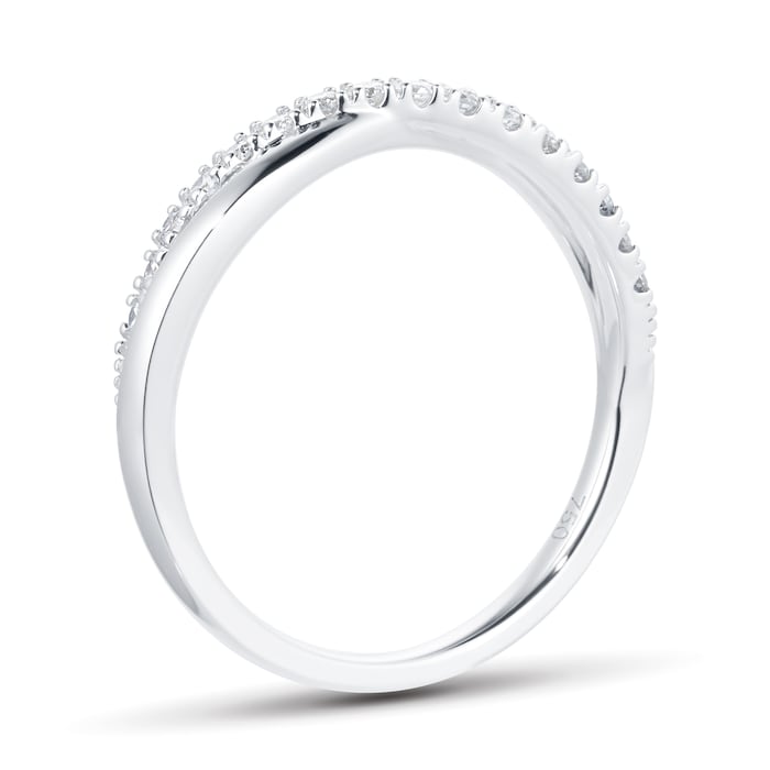 Goldsmiths 18ct White Gold 0.20ct Diamond Twist Eternity Ring